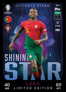 Rafael Leao Portugal Topps Match Attax EURO 2024 Shining Star Limited Edition #SSLE2